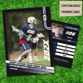 Carte D'appel Lacrosse Player Trading Card en bleu noir