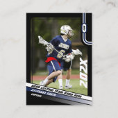 Carte D'appel Lacrosse Player Trading Card en bleu noir (Devant)