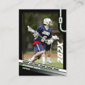 Carte D'appel Lacrosse Player Trading Card en vert noir (Devant)