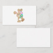 Carte D'appel Lapin de Pâques portant des oeufs (Devant / Derrière)