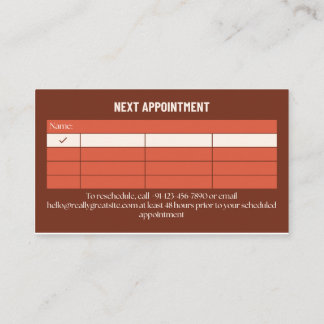 Carte D'appel Lash Appointment Reminder Card Editable