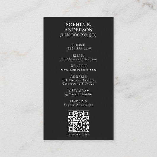 Carte D'appel Laurel Wreath Photo & QR Code Grad Name (Dos)