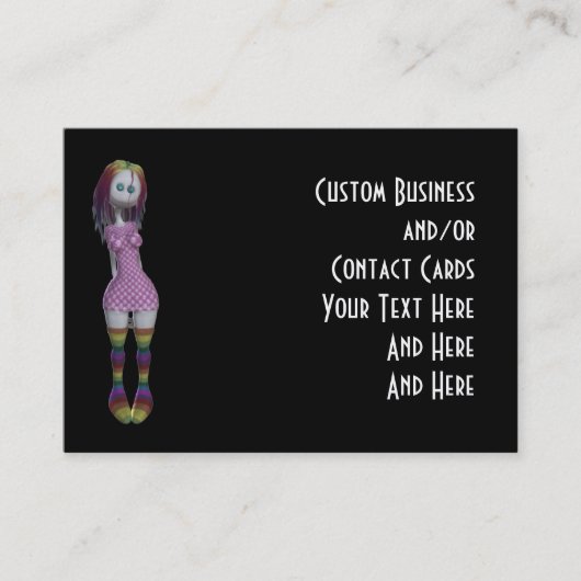 Carte D'appel Le contact fait sur commande carde la poupée des (Devant)