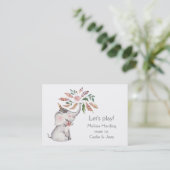 Carte D'appel L'éléphant d'aquarelle de Boho fleurit maman (Debout devant)