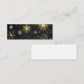 Carte D'appel Les flocons dorés de Noël sur l'Arrière - plan noi (Devant / Derrière)