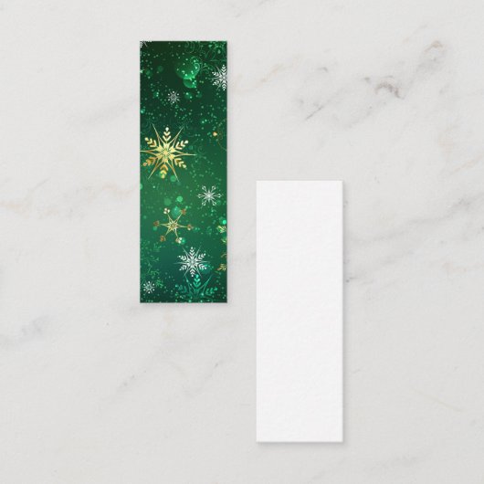 Carte D'appel Les flocons dorés de Noël sur l'Arrière - plan ver (Devant / Derrière)