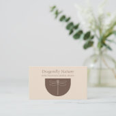 Carte D'appel Libellule beige terracotta (Debout devant)