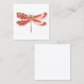 Carte D'appel libellule de fleurs avec sakura de bijoux (Devant / Derrière)