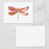 Carte D'appel libellule de fleurs avec sakura de bijoux (Devant / Derrière)
