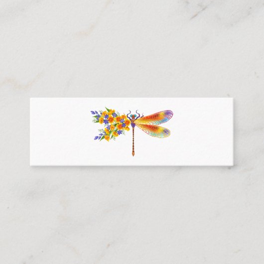 Carte D'appel libellule de fleurs jaunes (Devant)