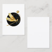 Carte D'appel libellule d'or en cercle noir (Devant / Derrière)