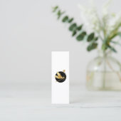 Carte D'appel libellule d'or en cercle noir (Debout devant)