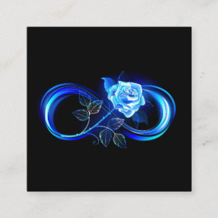 Carte D'appel L'infini lumineux avec une rose bleue