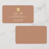 Carte D'appel Logo business mark terracotta brown (Devant / Derrière)