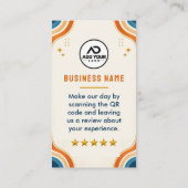 Carte D'appel Logo de code QR de paiement numérique rétro boho o (Dos)