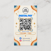 Carte D'appel Logo de code QR de paiement numérique rétro boho o (Devant)