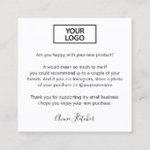 Carte D'appel Logo de fidélité client et référence (Devant)