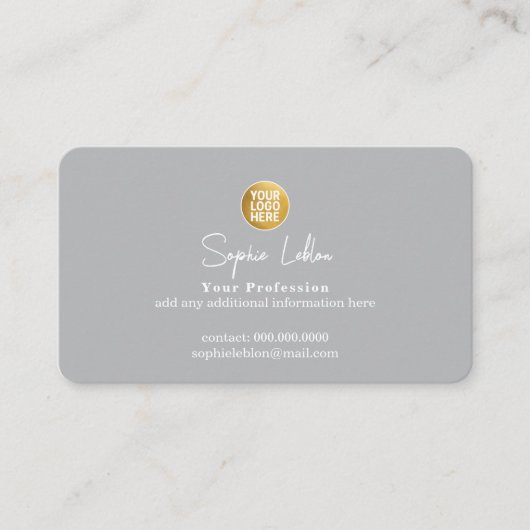 Carte D'appel Logo de l'entreprise marque gris (Devant)