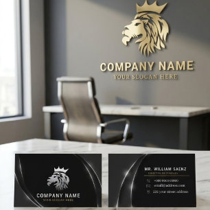 Carte D'appel Logo de lion argent élégant professionnel
