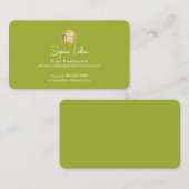 Carte D'appel Logo de marque d'entreprise pois vert (Devant / Derrière)