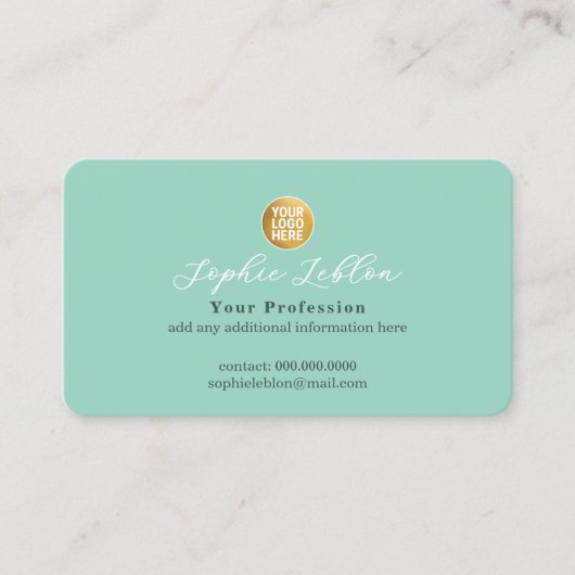 Carte D'appel Logo de marque d'entreprise sarcelle vif (Devant)