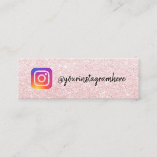 Carte D'appel Logo de parties scintillant rose Instagram script 
