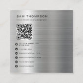 Carte D'appel Logo d'entreprise Code QR Moderne Métallurgique Ar (Dos)
