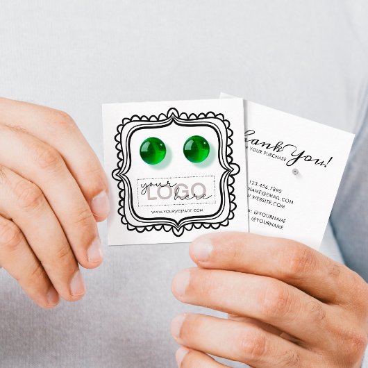 Carte D'appel Logo Doodle Boucles d'oreilles Carré Card 07 Pack 