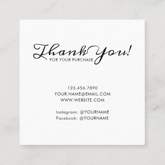 Carte D'appel Logo Doodle Stud oreille Carré Card 06 Petit Pack (Dos)