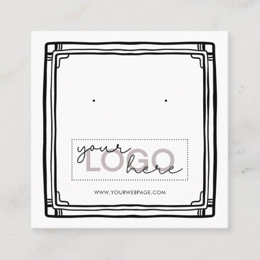 Carte D'appel Logo Doodle Stud oreille Carré Card 06 Petit Pack (Devant)