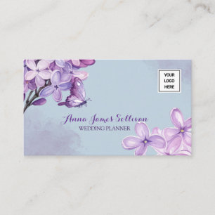Carte D'appel Logo élégant de planificateur de mariage à l'aquar