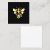 Carte D'appel Logo Faux Gold Foil Bee Polygonal sur Noir (Devant / Derrière)