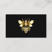 Carte D'appel Logo Faux Gold Foil Bee Polygonal sur Noir (Devant)