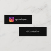 Carte D'appel Logo Instagram médias sociaux script moderne tenda (Devant / Derrière)