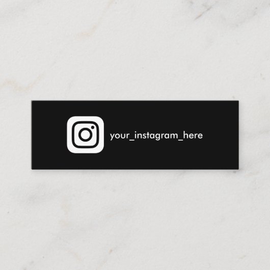 Carte D'appel Logo Instagram médias sociaux simple moderne noir (Devant)