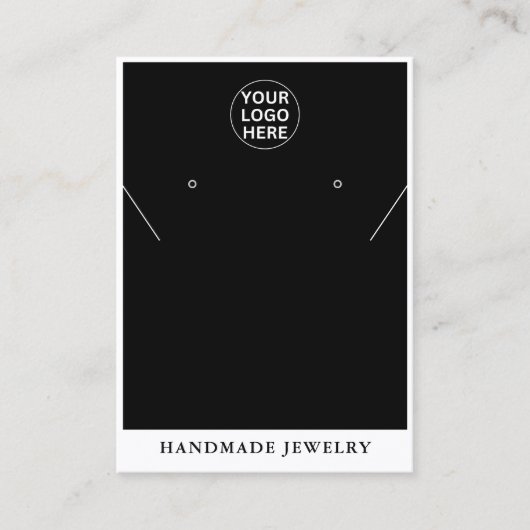 Carte D'appel Logo noir & blanc l Boucles d'oreilles Collier Bij (Devant)