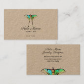 Carte D'appel Logo Papillon luxuriant Kraft Jewelry Designer (Devant / Derrière)