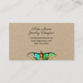 Carte D'appel Logo Papillon luxuriant Kraft Jewelry Designer (Dos)
