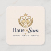 Carte D'appel Logo personnalisable et code QR Soft Warm Ivory (Devant)
