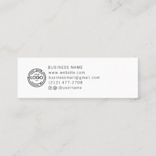 Carte D'appel Logo Personnalisé Chic Simple Collection Blanche