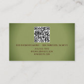 Carte D'appel Logo professionnel de QR Code Spotlight Green Name (Dos)