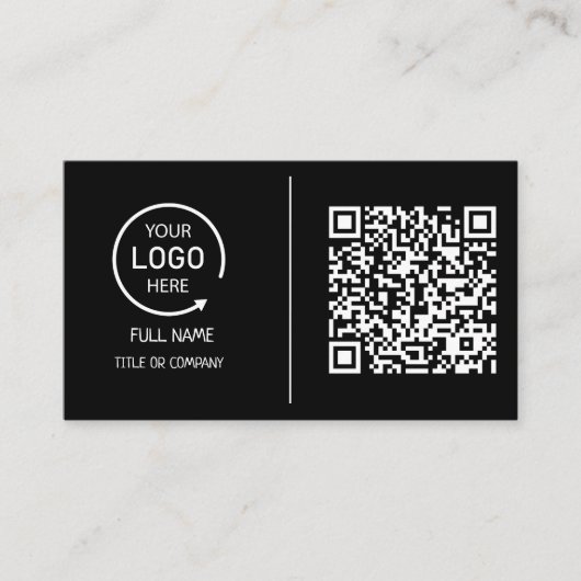 Carte D'appel Logo professionnel du code QR | Entreprise moderne (Devant)