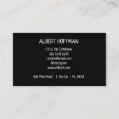 Carte D'appel Logo professionnel du code QR | Noir moderne profe (Dos)