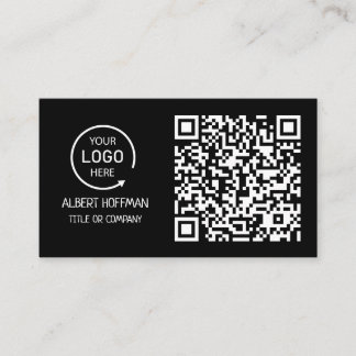 Carte D'appel Logo professionnel du code QR | Noir moderne profe