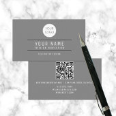 Carte D'appel Logo professionnel du nom gris du code QR