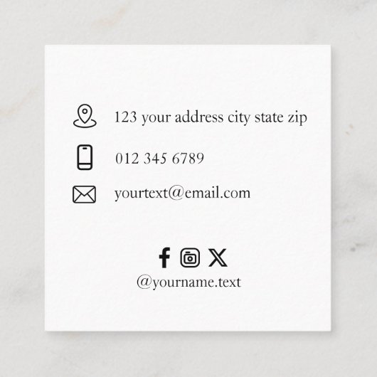 Carte D'appel Logo promotionnel personnalisé - Pas de commande m (Dos)