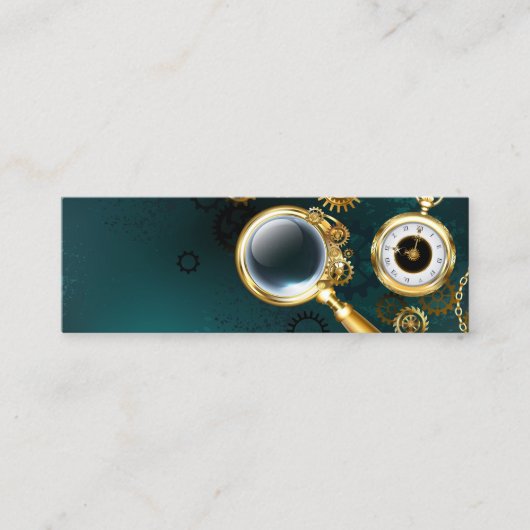 Carte D'appel Loupe en style Steampunk (Devant)