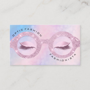 Carte D'appel Lunettes optique de rendez-vous Holographe rose ye