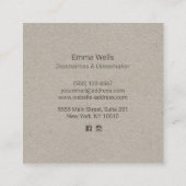 Carte D'appel Machine à coudre florale Seamstress ou Tailor Kraf (Dos)