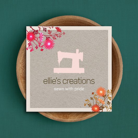 Carte D'appel Machine à coudre florale Seamstress ou Tailor Kraf